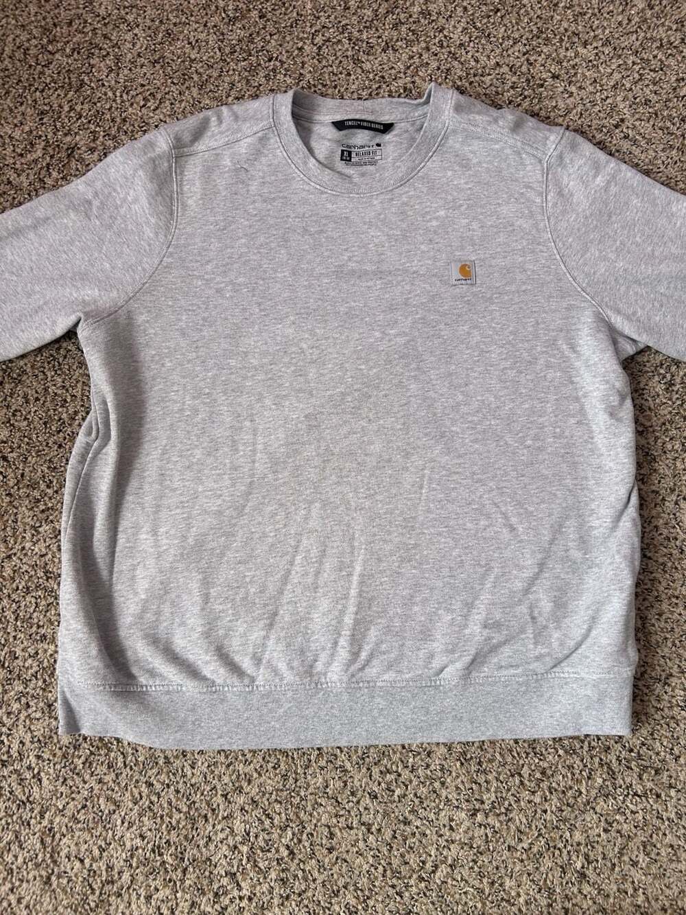 Carhartt Relaxed Fit French Terry Crewneck Sweatshirt Size XL Gray
